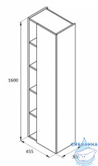 Пенал Roca Etna 46 (1 дверка) белый глянец 857303806