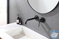 Смеситель для раковины встраиваемый ABBER Wasser Kreis AF8112B (черный матовый)