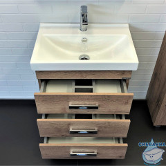 Тумба Comforty Никосия 60 дуб темный с раковиной Fest 60 00-00008852CF