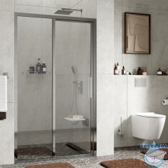 Дверь в нишу Wasserkraft Lopau 120 см профиль хром, стекло прозрачное 32S05L 