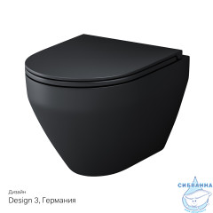 Унитаз подвесной безободковый AM.PM Spirit V2.0 C701700MBSC с сиденьем Soft Close (микролифт)