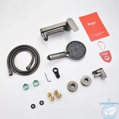 Смеситель для ванны Raglo R03.30.09 с душевым гарнитуром (графит)