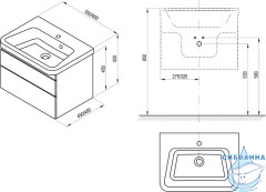 Тумба под раковину Ravak 10° 55 тёмный орех X000001285