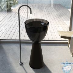 Раковина напольная 45 см ABBER Kristall  AT2703Onyx-Black