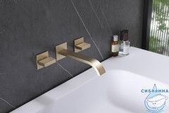 Смеситель для раковины встраиваемый ABBER Wasserfall AF8612G (золото матовое)