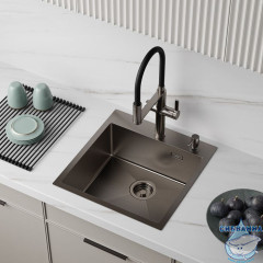 Мойка, нерж. сталь, графит, 490*510, Haze, IDDIS, HAZ49GMi77