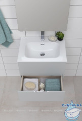 Тумба Aquanet Алвита New 60 с раковиной Flat 60 серый