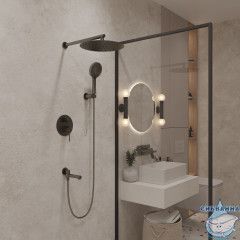 Душевая система Oliveeka Y-Line 300 1 режим OL-939017-BGM (оружейная сталь)