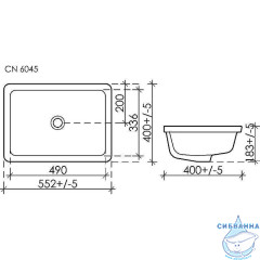 Раковина под столешницу 55 см Ceramicanova Element CN6045
