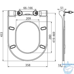 Сиденье для унитаза Ravak Uni Chrome Slim Soft Close (микролифт) X01550 быстросъёмное