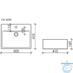  Раковина на столешницу 50 см Ceramicanova Element CN6040