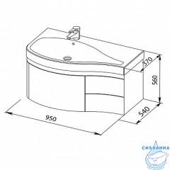 Мебельная раковина Aquanet Сопрано 95 L 169395