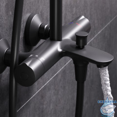 Душевая система AM.PM Like 220 1 режим F0780522 (чёрный матовый)