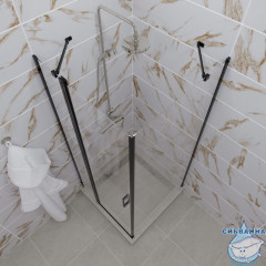 Душевое ограждение Тритон Йота 90x90 профиль черный, стекло прозрачное Щ0000054032 (без поддона)