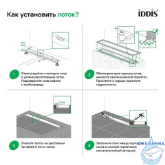 Лоток душевой, горизонтальный выпуск, комбинированный затвор, перфорированная решетка, 800мм, хром, IDDIS, 975A8SB10DZ