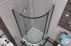 Душевое ограждение Encanto Belloblack 90x90 см профиль черный, стекло прозрачное ES090.1110B (без поддона)