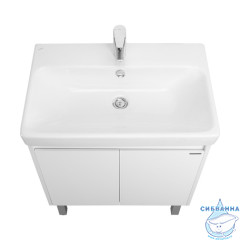 Тумба Акватон Сканди Doors 70 с раковиной Адриана 70 белый глянец/матовый