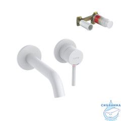  Смеситель для раковины встраиваемый  Kludi Bozz 382445376S (белый матовый)