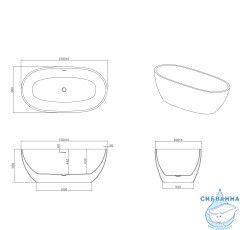 Акриловая ванна Grossman Classic GR-2403MB 150x78 с каркасом (белый/черный матовый)