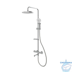 Смеситель термостатический для ванны со стойкой и тропической лейкой, глянцевый хром, Ideal Spa, Milardo, ILSSBTHM06