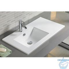 Тумба подвесная Comforty Турин 90L дуб бежевый с раковиной 9090EL