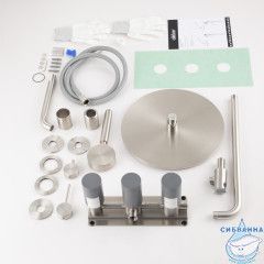Душевая система ABBER Wasser Kreis 316 AF8117BST скрытого монтажа с изливом, брашированная сталь