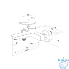 Смеситель для ванны, глянцевый хром, Demi, Milardo, DEMSB00M02WA
