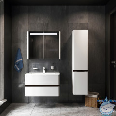 Шкаф пенал Am.Pm Bliss 34 R венге/белый глянец