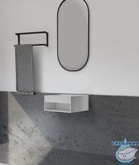 Тумба с раковиной ABBER Stein AS2645-0.8 подвесная, белая матовая