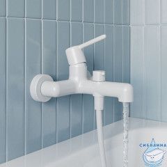 Смеситель для ванны, белый матовый, Эйгер (Aiger), IDDIS, AIGWT00i02WA