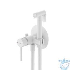 Встраиваемый смеситель с гигиеническим душем, белый матовый, IDDIS, 005WTR0i08