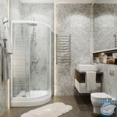 Душевое ограждение Тритон Стандард А 90x90 профиль белый, стекло полосы Щ0000061805 (с поддоном)