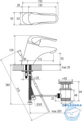 Смеситель для раковины Ravak Rosa X070010 (хром)