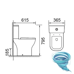 Унитаз напольный безободковый Azario Nigel с бачком и сиденьем Soft Close (микролифт) AZ-55T