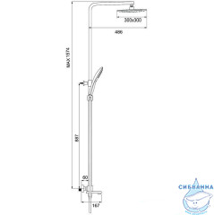Душевая система Gappo G2418-40 300 1 режим (хром)