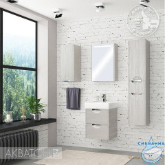 Тумба Акватон Сильва 50 дуб фьорд с раковиной Нео 50