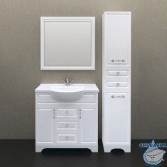 Зеркало 1Marka Прованс 85 белый глянец