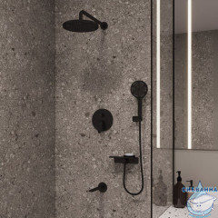 Душевая насадка верхняя круглая, черная, Dale, Milardo, DAL25B0M64