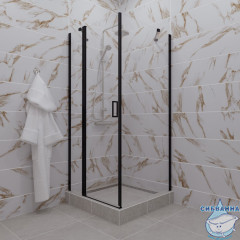 Душевое ограждение Тритон Йота 90x90 профиль черный, стекло прозрачное Щ0000054032 (без поддона)