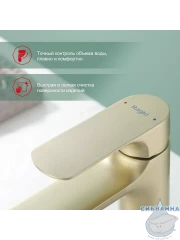 Смеситель для раковины Raglo R03.10.03 (сатин золотой)