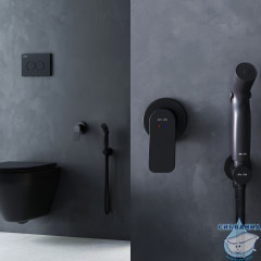 Встраиваемый смеситель с гигиеническим душем AM.PM X-Joy F40H85A22 (черный матовый)