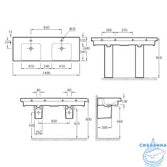 Раковина 140 см Jacob Delafon Odeon Up E4779-00