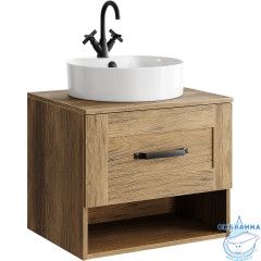 Тумба Aqwella Craft 60 дуб балтийский с раковиной Sanita luxe Best Shelf 43