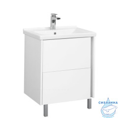 Тумба подвесная Акватон Стоун 60 белый с раковиной Миранда 60 1A231401SX010