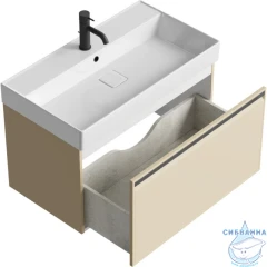 Тумба подвесная Aqwella Pure 80 капучино , с раковиной Aqwella Вилис 80
