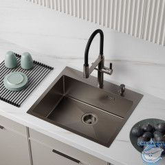 Мойка, нерж. сталь, графит, 590*510, Haze, IDDIS, HAZ59GMi77