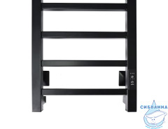 Полотенцесушитель электрический Санприз Квадро П8 30х80 (черный матовый) (подключение универсальное)