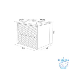 Тумба с умывальником Iddis Bild 60 см белый матовый