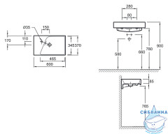 Раковина 60 см Jacob Delafon Rythmik EXR112-00