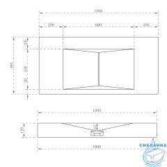 Раковина 100 см ABBER Stein AS2641
